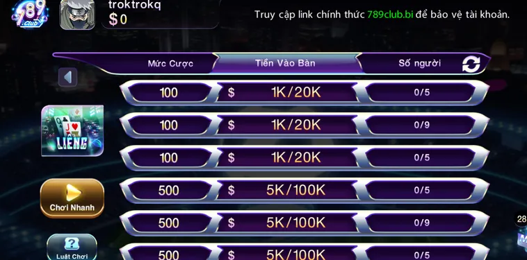 Liêng Tại 789Club Trải Nghiệm Cá Cược Bài Tố Đỉnh Cao Đầy Hào Hứng Hiện Nay