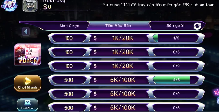 Poker Tại 789Club Siêu Phẩm Cá Cược Hấp Dẫn Với Tỷ Lệ Thắng Lớn Hiện Nay